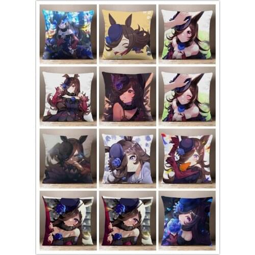 HOT Anime Umamusume: Pretty Derby Rice Shower Cartoon Square Dakimakura Pillow Plush Peach Skin Dakimakura Sofa Cushion Cosplay