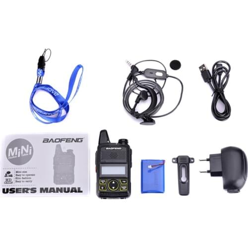 100% Baofeng BF-T1 Walkie Talkie Portable Earphone Ptt MINI Handheld bft1 Hotel Civilian Radio Comunicador Ham HF Transceiver