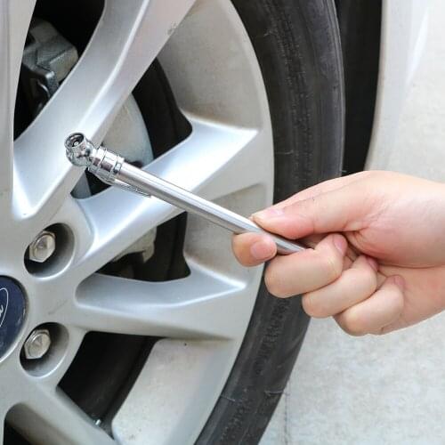 Portable Tire/Tyre Air Pressure Test Meter Pressure Gauge Emergency Use Pen Universal Shape Silver Durable 5-50 PSI Car Styling