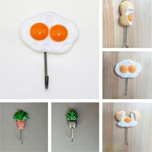 Durable Wall Hooks Cartoon Pattern Self Adhesive Key Hanger Resin No Falling Towel Hook Creative Door Hanger for Bathroom