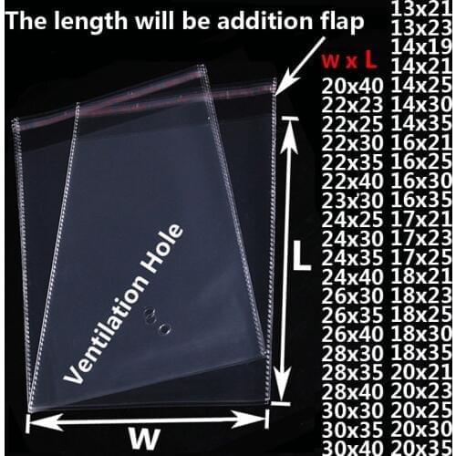 Clear Self Adhesive Seal Gift Packaging Packages Bag OPP Poly Plastic Bag Self Sealing Cellophane Bags Resealable Plastic Baggie