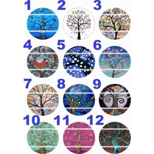 Handmade 10mm~25mmColorful picture Retro Round Glass Cabochons for Necklace Decoration and Phone Chain Accessaries 60 /pcs-8