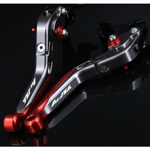 With Logo(YZF R1) Red+Titanium CNC New Adjustable Motorcycle Brake Clutch Levers For Yamaha YZF R1 2009 2010 2011 2012 2013 2014