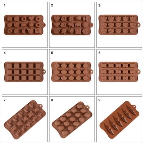 Multiple Styles Silicone Chocolate Mold Heart Rose Candy Bar Fondant Molds Creative Cake Decorating Tools for Baking Accessories
