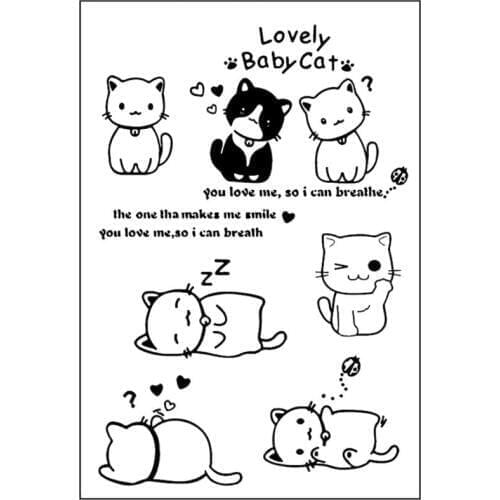 Lovely Baby Cat Silicone Clear Seal Stamp DIY Scrapbooking Embossing Photo Album for holiday cards and scrapbooking