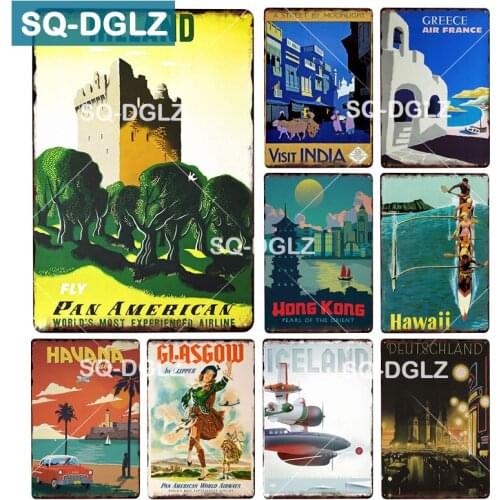 [SQ-DGLZ] Europe City Metal Sign Tin Sign Vintage Decor Plaque Crafts Home Decor Painting Plaques Art Poster