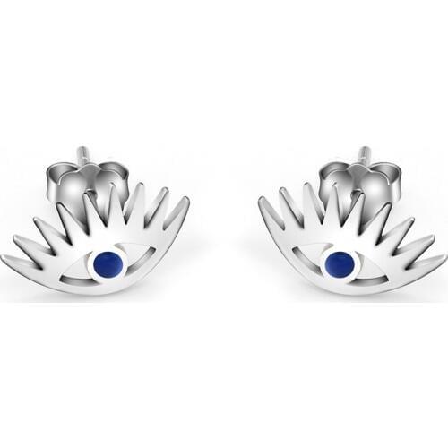 925 Sterling Silver Stud Earrings Beautiful Eyes Blue AAA Zircon Earrings for Women Wedding Jewelry Valentines Day Gift