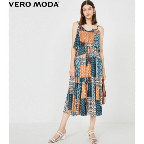 Vero Moda Women Vintage Print Spaghetti Strap Long Summer Dress | 32037A003