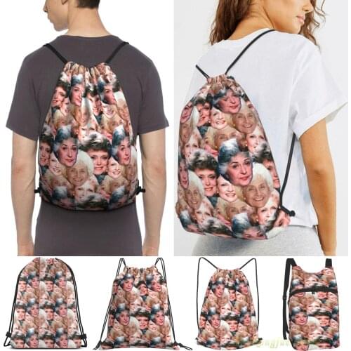 Golden Girls Repeating Women Drawstring Sackpack Gym Bags Men Outdoor Travel Backpacks For Training Fitness Swimming Bag