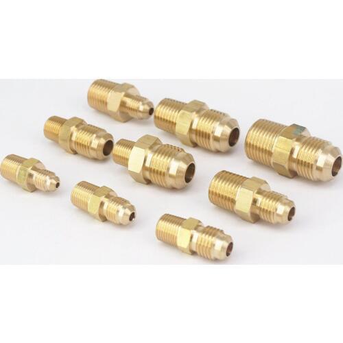 1/8" 1/4" 3/8" NPT Male Fit Tube OD 1/8" 3/16" 1/4" 5/16" 3/8" Brass SAE 45 Degree Pipe Fittings Adapters Connectors 229 PSI
