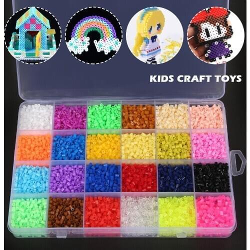 13000pcs 2.6mm Perler Toy Kit 24Colors Hama Beads Toy Kids Craft DIY Handmaking Fuse Bead Creative Intelligence Educational Toys