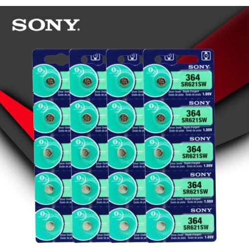 20pc Sony 100% Original 364 SR621SW V364 SR60 SR621 AG1 Watch Battery Button Coin Cell MADE IN JAPAN