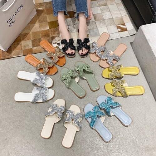 Cover Toe Female Shoes Low Ladies' Slippers 2021 Canvas Basic Rome Hoof Heels PU Rubber Hook & Loop Slides Fabric Shoes Cover To