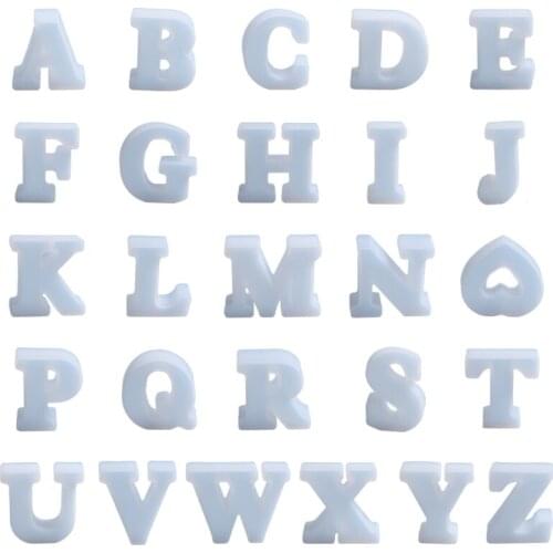 26 Pcs/Set Letter Decorations Silicone Mould DIY Crafts Jewelry Making Tool English Alphabet Crystal Epoxy Resin Mold