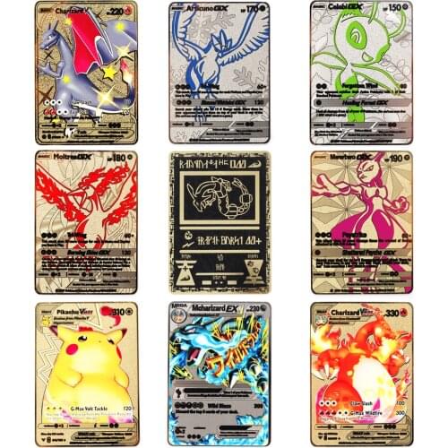 27 style Pokemon Cards 1st edition Metal Trade Card Vmax V GX EX TAG MEGA Holographic Card Battle Card Collection Card Kids Gift