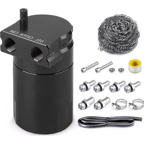 300ml Oil Reservoir Fuel Tank Engine Polish Baffled Car Universal Aluminum Oil Catch Can Kit