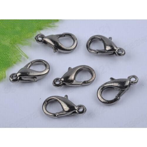 300pcs/ lot Zinc Alloy New Arrival Wholesale Lobster Clasps Gun Black Plated clasps jewelry findings 10*5mm