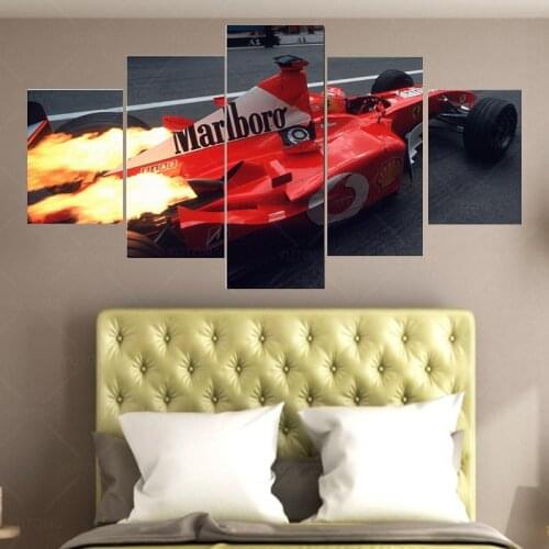 5 Pieces Michael Schumacher Ferrary f1 car Poster Canvas Art Living Room Home Decor Artwork Wall Picture Print Painting