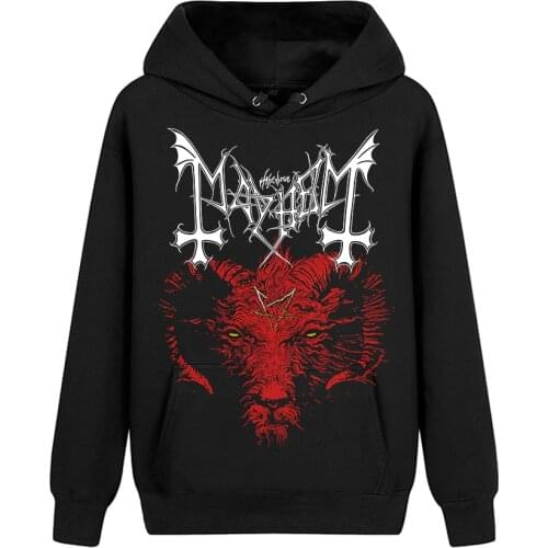 7 Designs Norway Band Mayhem Pollover Sweatshirt Nice Soft Warm Rock Hoodies Punk Black Metal Sudadera Fleece Demon