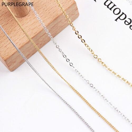 500mm DIY Accessories Necklace Earrings Pendant Earrings Material Base Accessories Copper 18k Gold Plating Color Soft Chain 2pcs