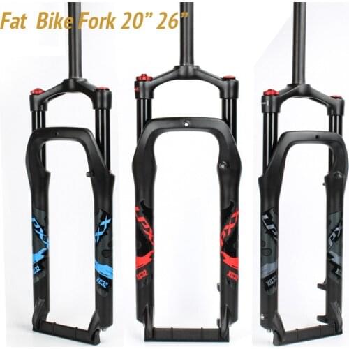 Fat Tire Air Suspension Fork 20/26 Inch*4.0 135mm Shock Absorber for Fat Bike Beach Mountain Bicycle Aluminum + Magnesium