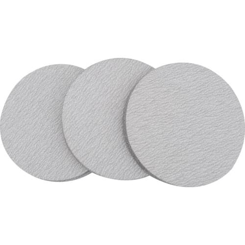 White 5-inch flocked sandpaper auto painting sanding plate self adhesive pneumatic sanding machine dry grinding round sandpaper