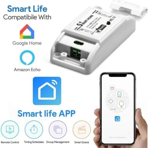 90-250VAC Wireless WIFI Switch Smart Home Electric remote Control time switch Sonoff Tuya smart life App Google Alexa Energy