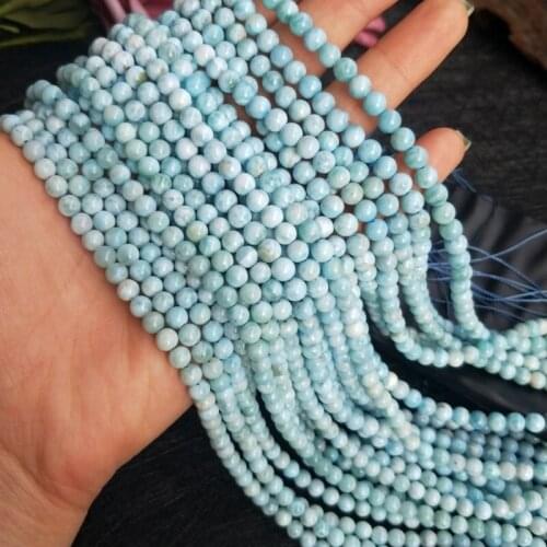 LOOSE BEADS Larimar blue ROUND 5-5.5mm 40CM Wholesale for DIY Jewelry Necklace