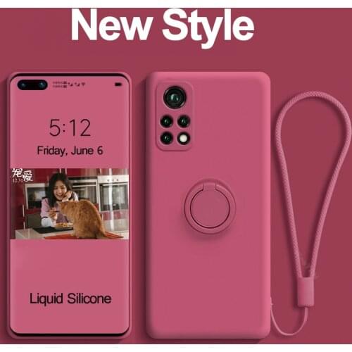 Mobiox For Xiaomi Mi 10T Lite Case Liquid Silicone Soft Ring Holder Strap Cover Mi 10T Pro mi10t mi 10 t mi 10 pro lite 5G Cases