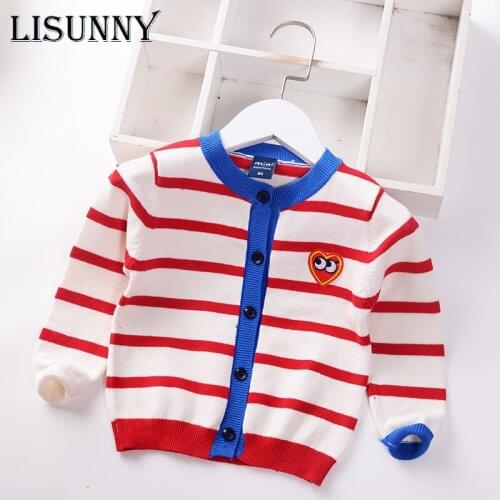 Children Knitted Cardigan Boy Sweater 2021 Spring Autumn New o-neck Baby Sweater Kids Sweater Baby Clothes Toddler Coat striped