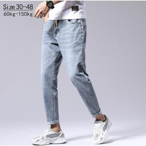Men Jeans Male Trousers Design High Quality Cozy All-match Students Daily Casual Korean Fashion Ins Plus Size 40 42 44 46 48