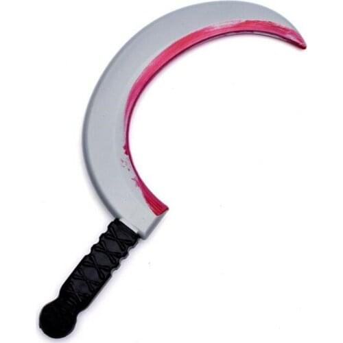 Simulation Bloody Weapons Scary Blood Knife Sickle Cosplay Performance Prop Hallowmas Party Halloween Costume