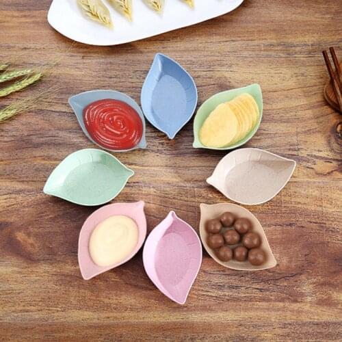4Shapes Mini Cute Love Heart Shaped Wheat Straw Bowl Vinegar Seasoning Solid Plate Soy Sauce Salt Snack Small Plate Kitchen