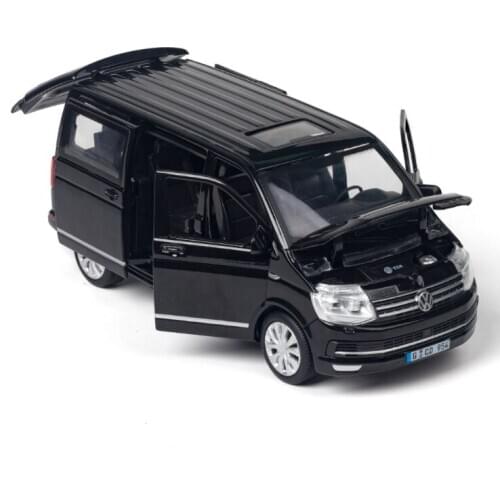 1: 32 alloy car model T6 mateway car model nanny car MPV sound light return car children toy birthday gift black car