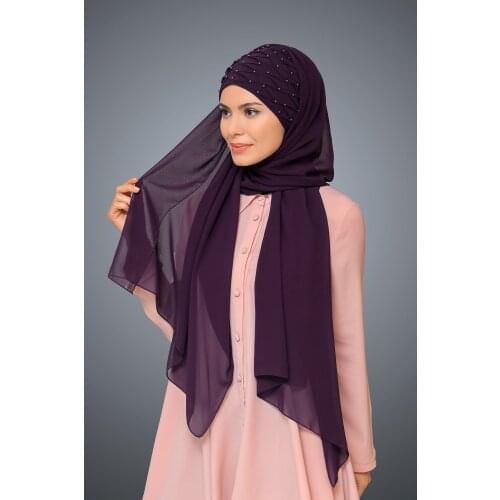 Muslim bubble chiffon hijab scarf women solid color soft long shawls and wraps Islamic Islamic scarf ladies hijabs with