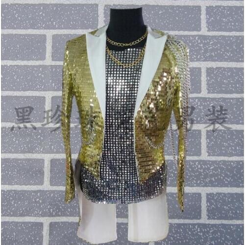 Men suits designs masculino homme terno stage costumes for singers men sequin blazer dance tuxedo clothes jacket style dress
