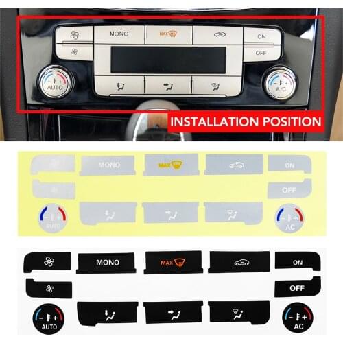 A Set Silver/Black Car Air Condition AC Climate Control Button Repair Sticker Decal For Ford S-Max/ For Mondeo Fix Ugly Button