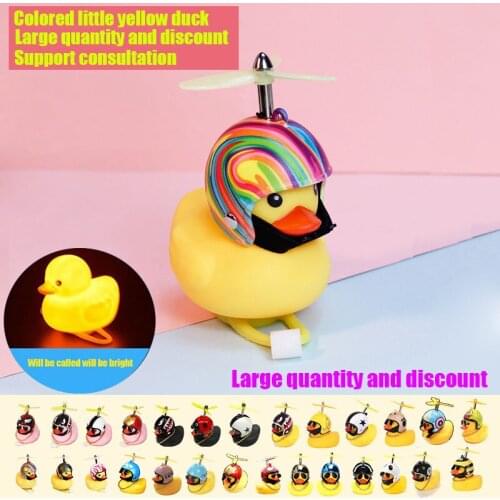 New Bicycle Duck Bell with Light Broken Wind Small Yellow Color Duck MTB Road Bike Motor Helmet Riding Cycling Accessories 2020