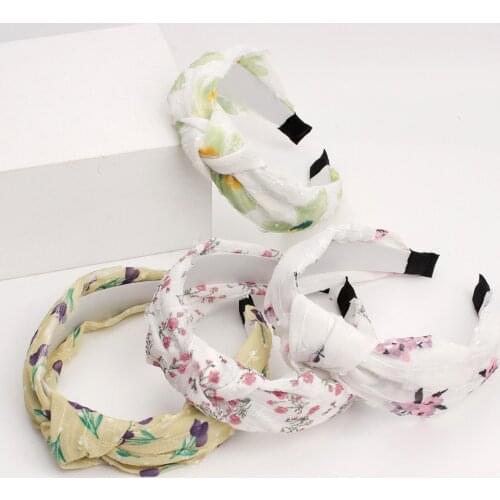 Women Bezel Lace Cross Knot Hairband Fresh Headband for Girls Hair Accessories Ornaments 2021 Fashion Hair Band Headwear