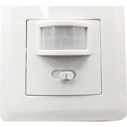 PIR Motion Sensor Switch AC 110V-240V Recessed Infrared smart Human body Sensor Wall Switch work with In dark Adjustable time