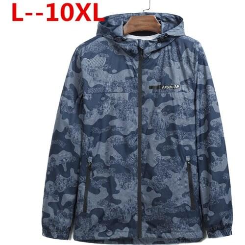 Plus 10XL 9XL 8XL 6XL 5XL 4XL Floral Jacket Autumn Mens Hooded Jackets Loose Fit Long Sleeve Homme Trendy Windbreaker Coat