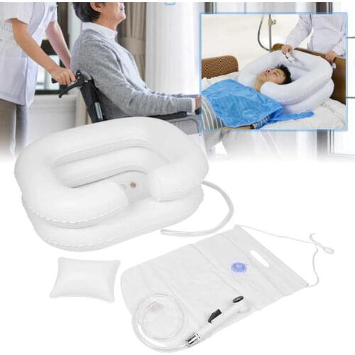 Elderly Bedridden Patient Care Inflatable Hair Washing Basin Shampoo Tray Portable Hair Cleaning Care Supplies for Disabled