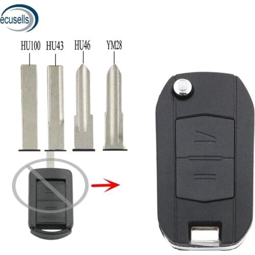 SALE ! 2 Button Modified Folding Remote Key Shell Case Fob for Vauxhall Opel Corsa Agila Meriva Combo YM28 Blade HU100 HU46 HU43