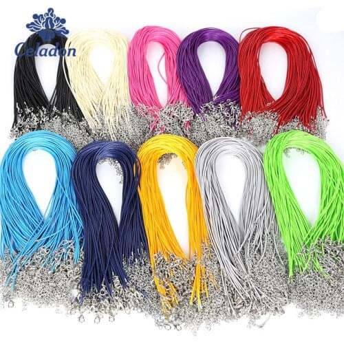 High quality 30 Pcs/lot Faux Leather Adjustable Braided Rope Lobster Clasp String Cord 1.5 mm DIY Jewelry Cord