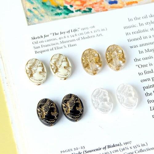 Retro VINTAGE Baroque gold-painted side face plate hair girl beads DIY hand-made jewelry earrings accessories materials