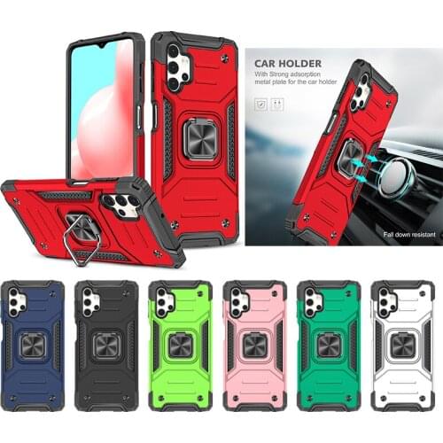 For Samsung Galaxy A12 A32 A52 A72 5G Case Luxury Armor Shockproof Case For Galaxy A02S US Silicone Car Holder Ring Case