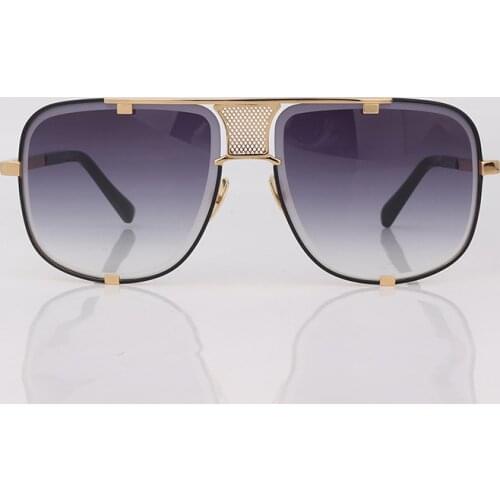 Gold metal frame women and men sunglasses pilot style with metal net