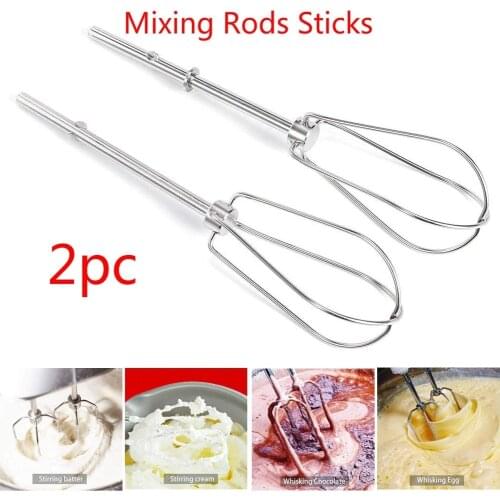 2pcs Stainless Steel Mixing Rods Sticks Blender Head Eggs Cream Flour Cake Stirrer Whisk Hand Mixer Beaters for Kitchen Tool