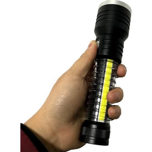 Super bright USB Rechargeable zoom 10W LED tactical Flashlight with magnet red emergency camping hiking as power bank flashlight