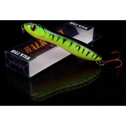 WALK FISH 1PCS Snake Head Pencil Bait 100mm/14.9g Fishing lure Floating Crankbait Sea Bass Pike Topwater 3D Eyes Plastic Wobbler